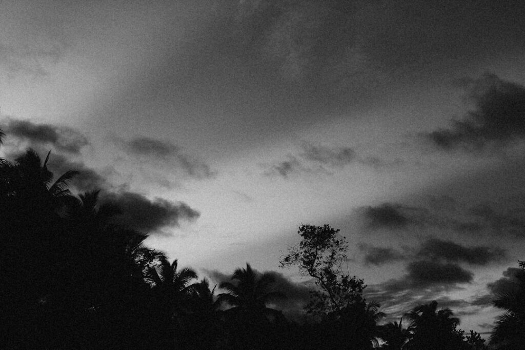 a black and white photo of a cloudy sky